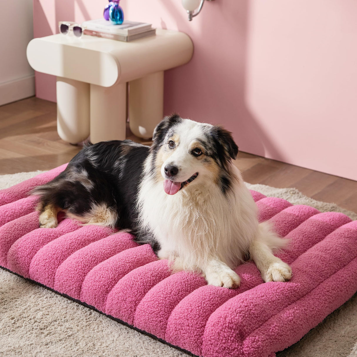 4 Inch Thick Orthopedic Foam Dog Bed for Large Dogs, Waterproof Chic Flat Dog Bed