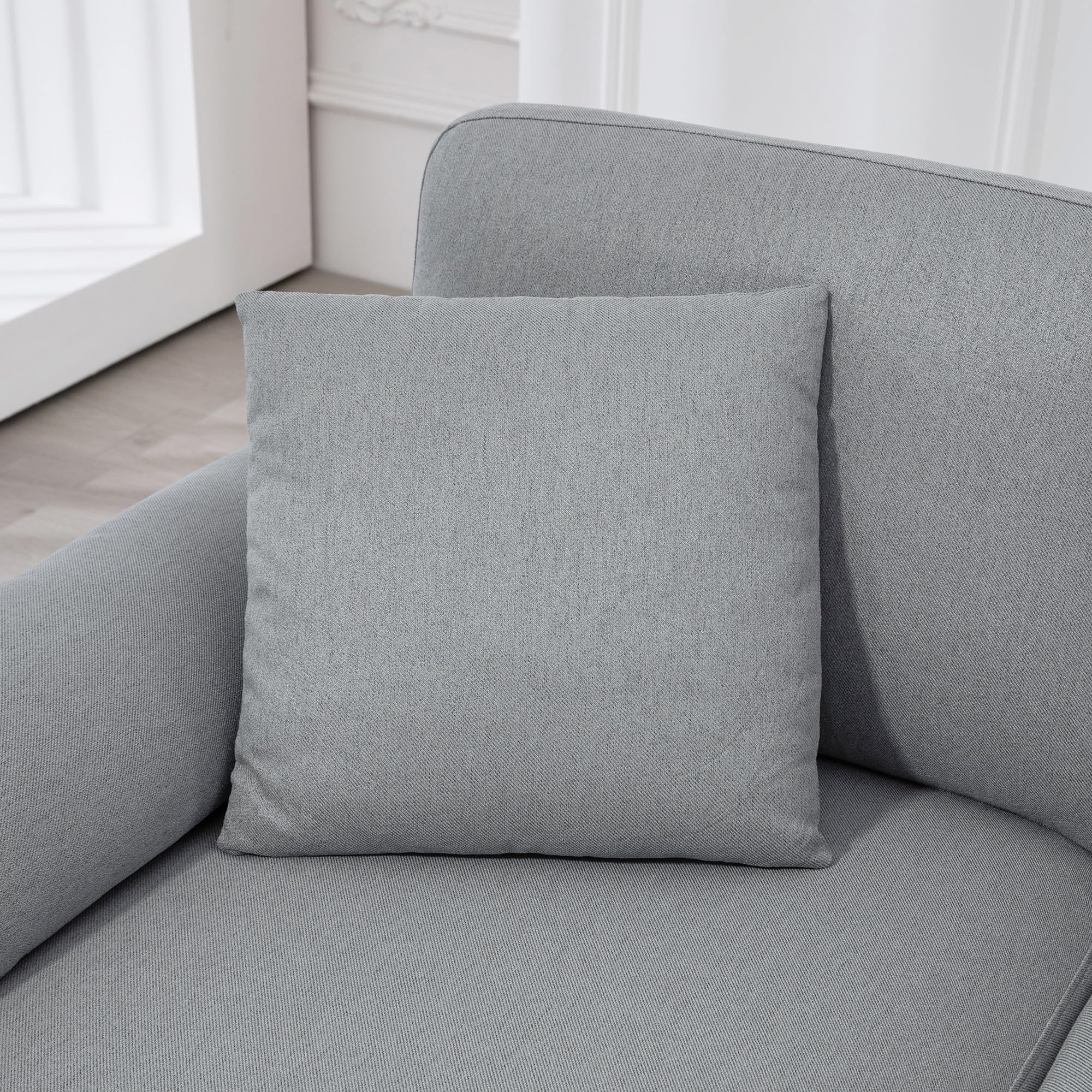 Reversible Sleeper Sofa, Modern L Shaped Sectional Sofa with Pillows