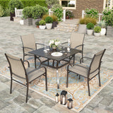 Patio Dining Chairs Set of 6, 36" Textilene Fabric Outdoor Chair