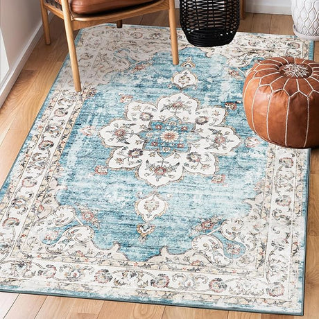 Machine Washable Rug 8x10 Area Rugs for Living Room Large Boho Bedroom Vintage