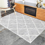 Modern Solid Ivory White Area Rug 5' x 8' - Indoor Outdoor Bohemian Accent