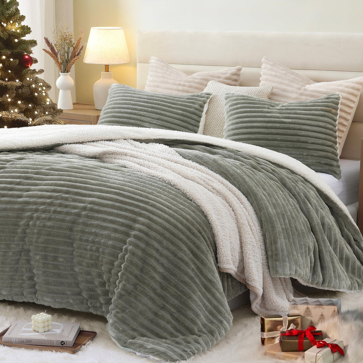 King Size Comforter Set Sage Green, Warm Winter Comforter King Size