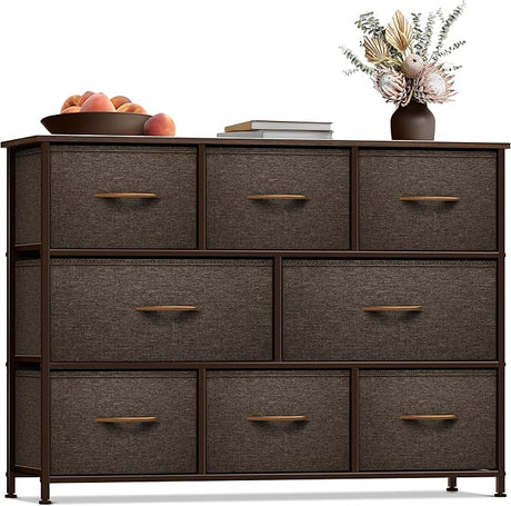 Kids Dresser with 8 Drawers - Chest Organizer Unit with Steel Frame Wood Top & Handle