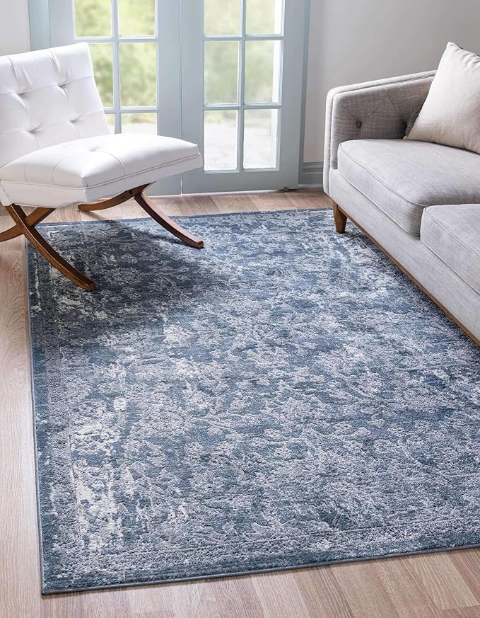 Portland Collection Area Rug - Albany (7' 1" x 10' Rectangle, Gray/ Ivory)