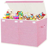 Large Toy Box Chest Storage with Lid - Collapsible Kids Toys Boxes Organizer Bins