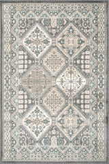9x12 Becca Traditional Tiled Area Rug - Charcoal Faded Transitional Design