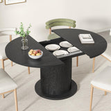 Adjustable Round Dining Table 43-59 Inch for 4-6 People