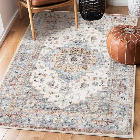 Machine Washable Rug 8x10 Area Rugs for Living Room Large Boho Bedroom Vintage