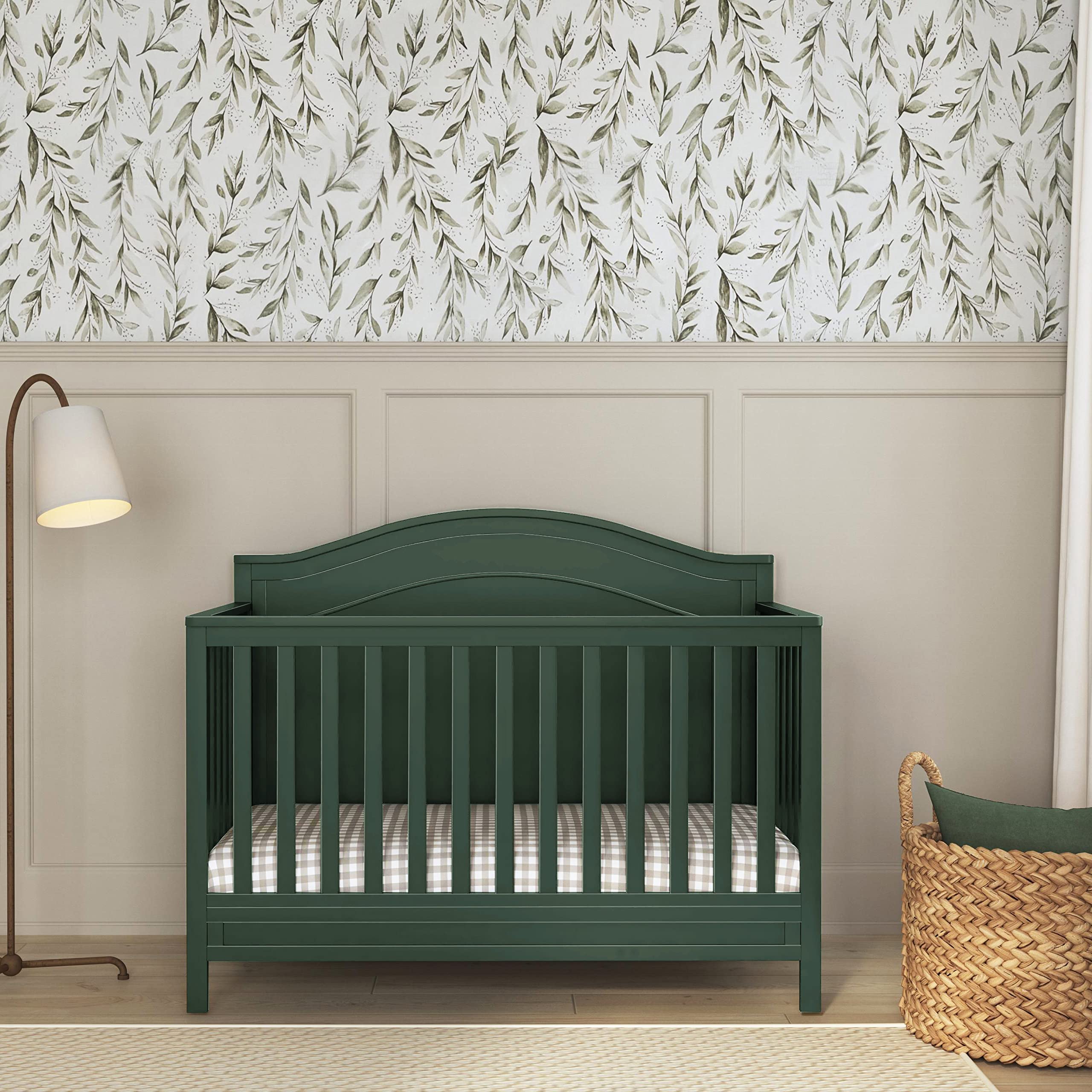DaVinci Charlie 4-in-1 Convertible Crib in Forest Green, Greenguard Gold Certified