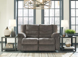 Tulen Modern Manual Pull Tab Reclining Loveseat, Dark Gray