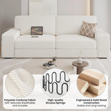 83.5" W Modern Sofa Couch 2 Seater Corduroy Fabric Sofa