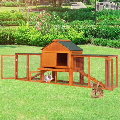 82” Extra Large Fashion Wooden Outdoor Rabbit Hutch Bunny Cage