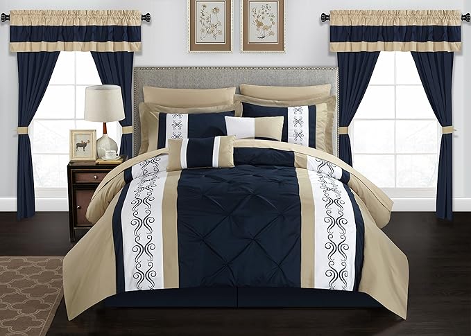 bed in a Bag Comforter Set, King Size (20 Pieces), Icaria - Microfiber Bedding - Comforter,