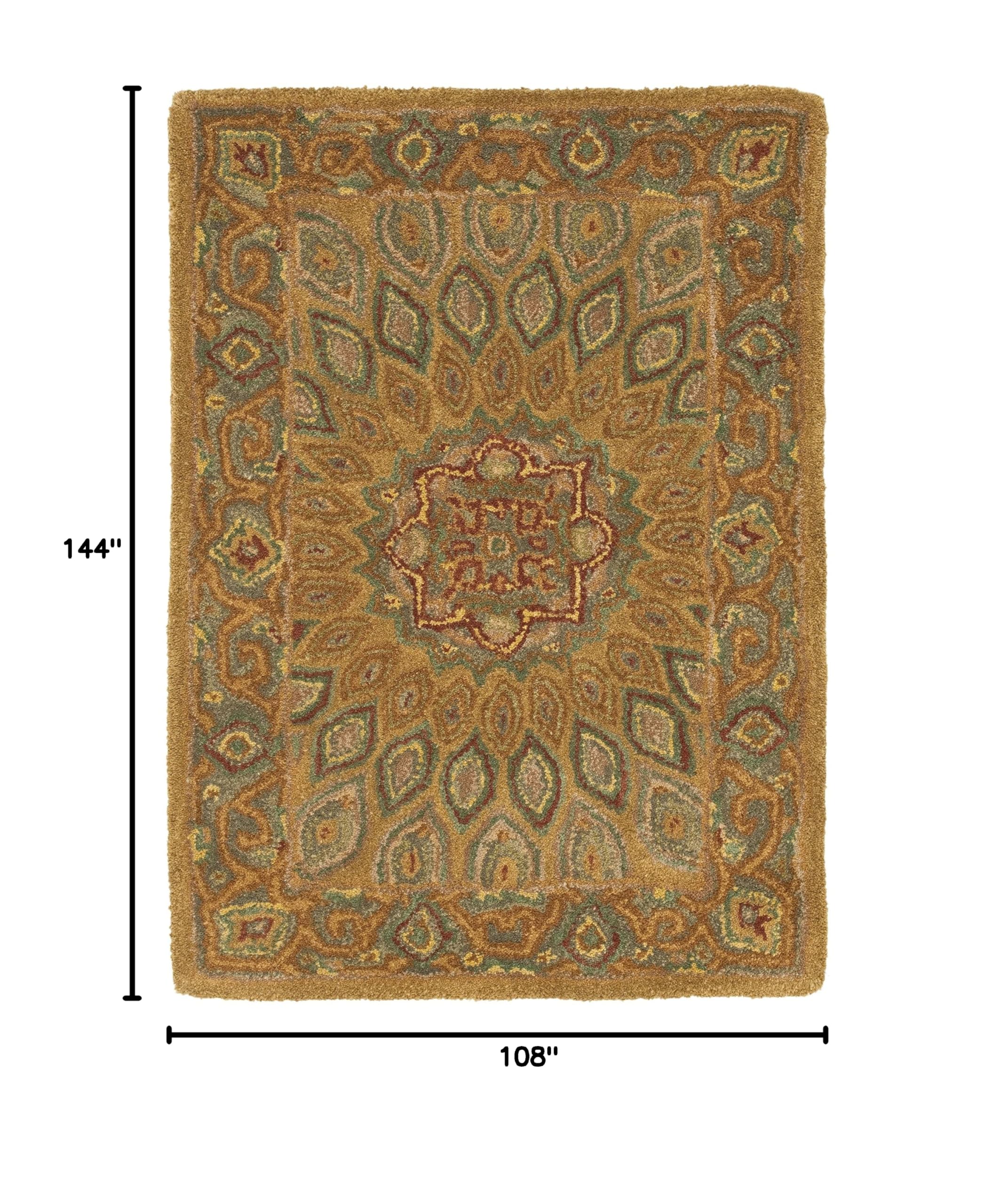 Heritage Collection Area Rug 9' x 12' - Light Brown & Grey Handmade Traditional Oriental Wool