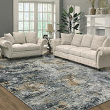 Area Rug Living Room Rugs: 8x10 Abstract Soft Large Carpet with Low Pile9