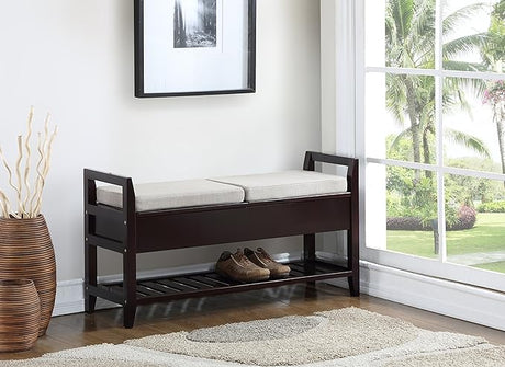 Furniture Vannes Espresso Storage Shoe Bench