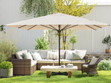 Large Patio Umbrellas with Base, 13' x 13' Aluminum Outdoor Umbrella