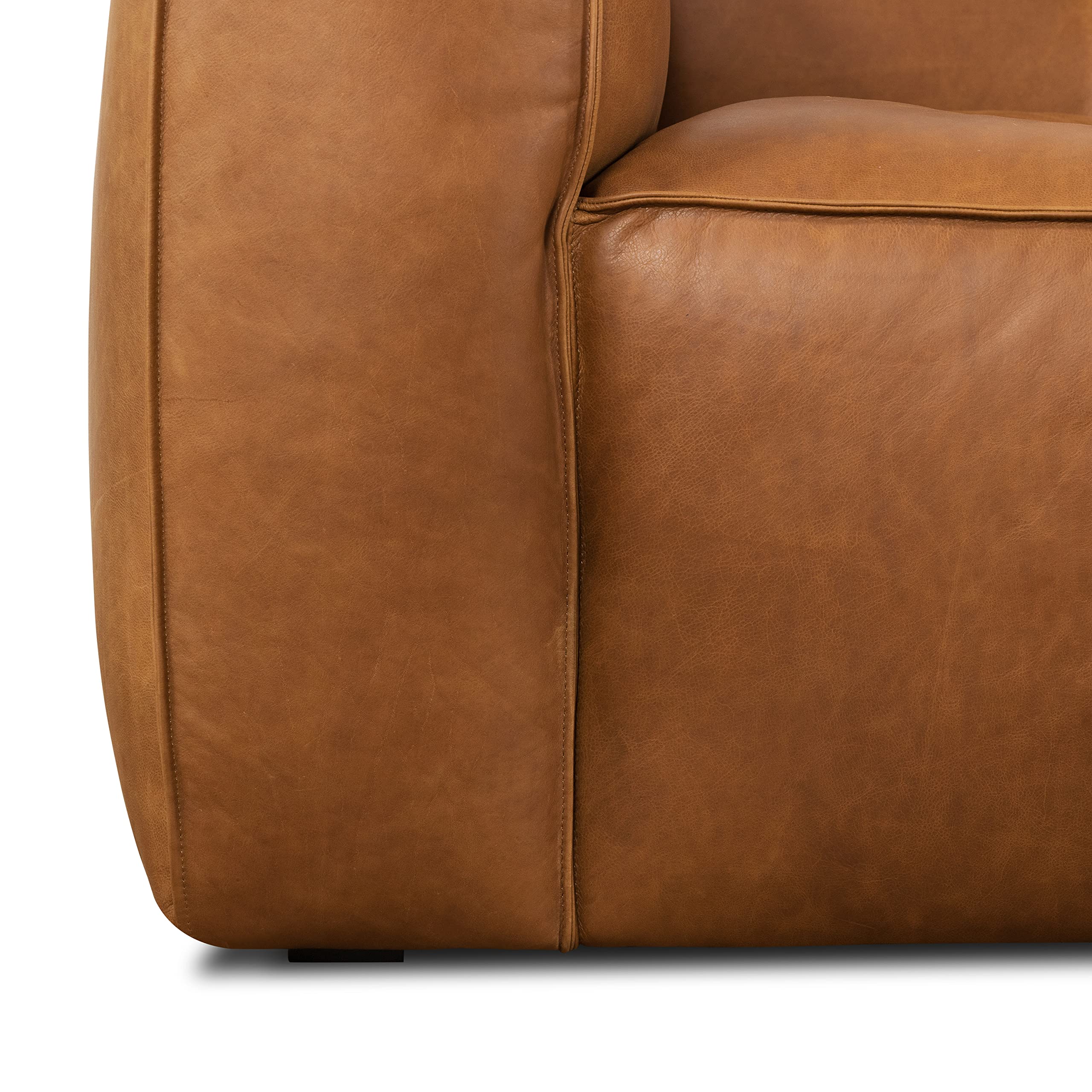 Capa Sofa in Full-Grain Pure-Aniline Italian Tanned Leather in Saddle Tan