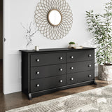 Sonoma Bedroom Furniture: Black Double Dresser for Bedroom, 6-Drawer Wide Chest of Drawers