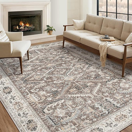 Area Rug for Living Room - Washable Soft Traditional Tribal Rug for Bedroom Dining Room