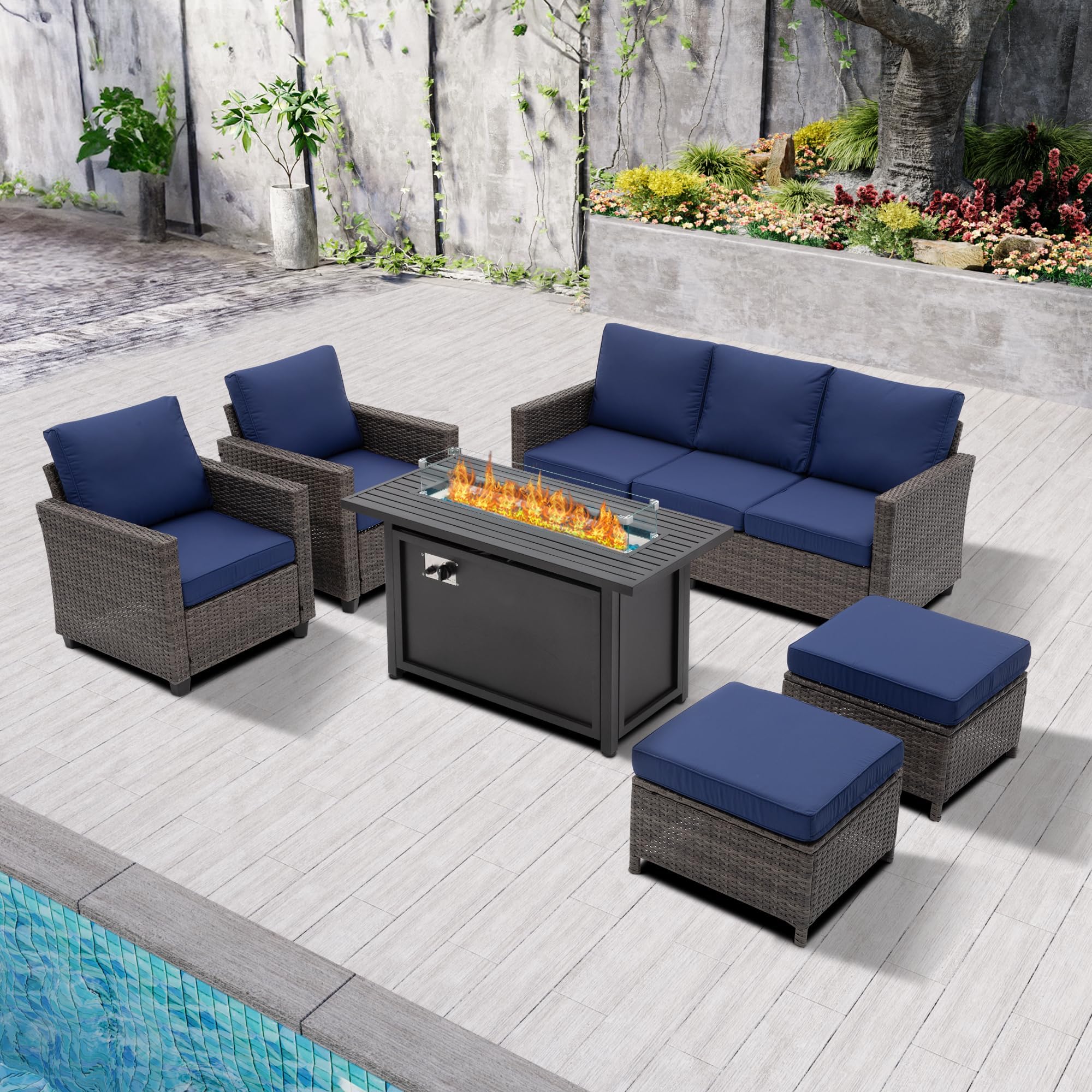 Patio Couch Sofa,3-Seat Outdoor