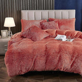 Plush Fluffy Duvet Cover King Size Luxury Ultra Soft Shaggy Duvet Cover Set Faux Fur