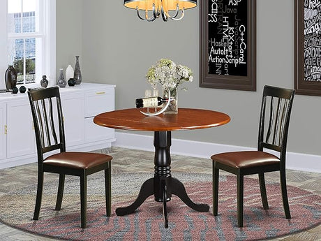 DLAN5-BLK-C 5 Piece Dining Room Table Set Includes a Round Kitchen Table