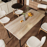 Dining Table for 6, Wood 59 inch Dining Room Table for Kitchen Small Place