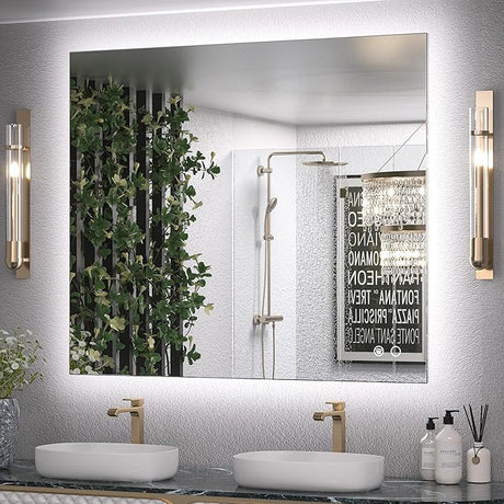 Backlit LED Mirror 42 x 36 Inch Lighted Bathroom Mirror with UL Listed LED Driver,