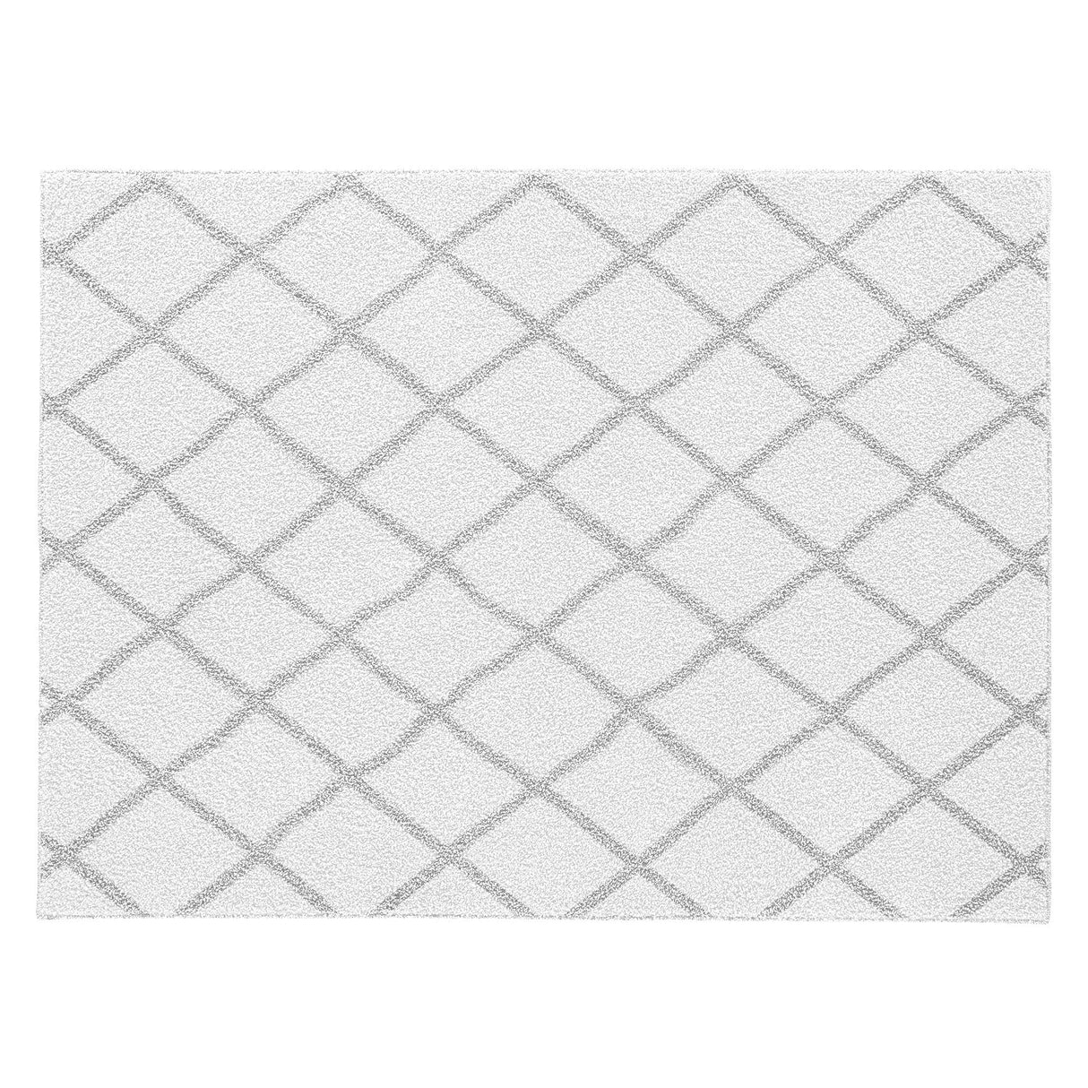 Modern Solid Ivory White Area Rug 5' x 8' - Indoor Outdoor Bohemian Accent