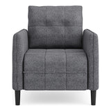 Wraith Modern Biscuit Tufted Fabric Upholstered Chair with Loose Pillow Back