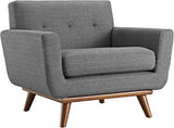 Engage Mid-Century Modern Upholstered Fabric Sofa in Expectation Gray