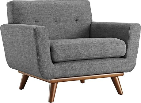 Engage Mid-Century Modern Upholstered Fabric Sofa in Expectation Gray