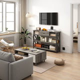 47 Inch Console Sofa Table with Drawer, Industrial Entryway Table with Storage Shelves,