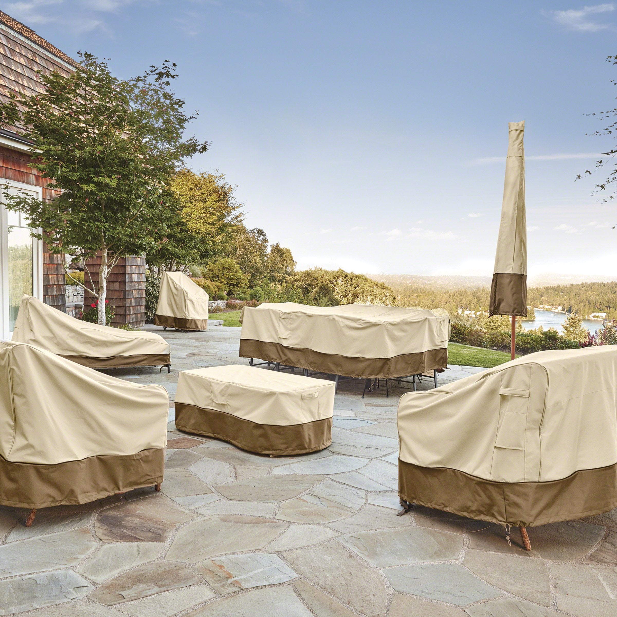Veranda Water-Resistant 21 Inch Outdoor Fire Column Cover, Patio Furniture Covers