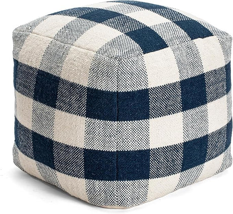 Square Pouf , 20" x 20" x 20", B&W Geometric