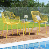3 Piece Patio Bistro Set, All Weather Heavy Duty Table and Chairs Set of 2 with Widen Seats