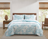 - King Quilt Set, Reversible Cotton Bedding with Matching Shams