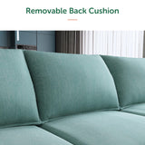 Orage U Shape Corner Sectional Sofa Set, Aqua Blue