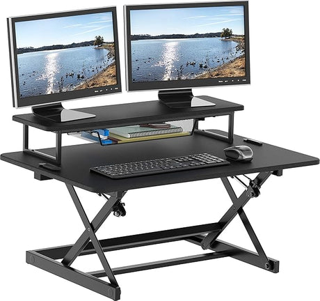 36-Inch Height Adjustable Standing Desk Sit to Stand Riser Converter Workstation