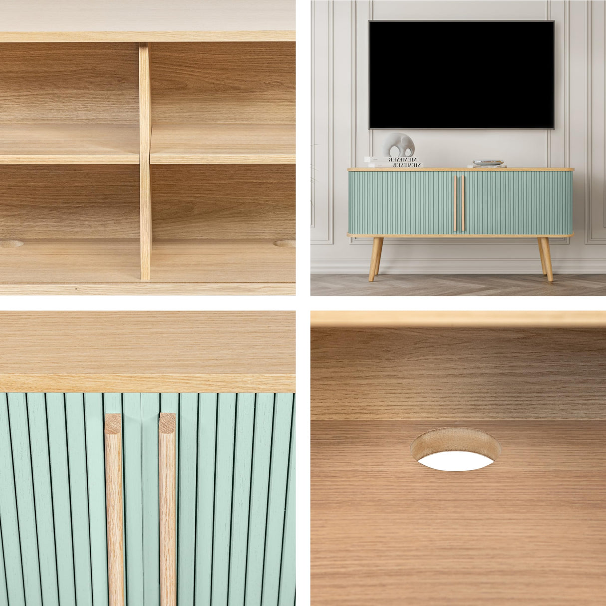 Accent Cabinet with Doors and Shelves - Decorative Storage Cabinet
