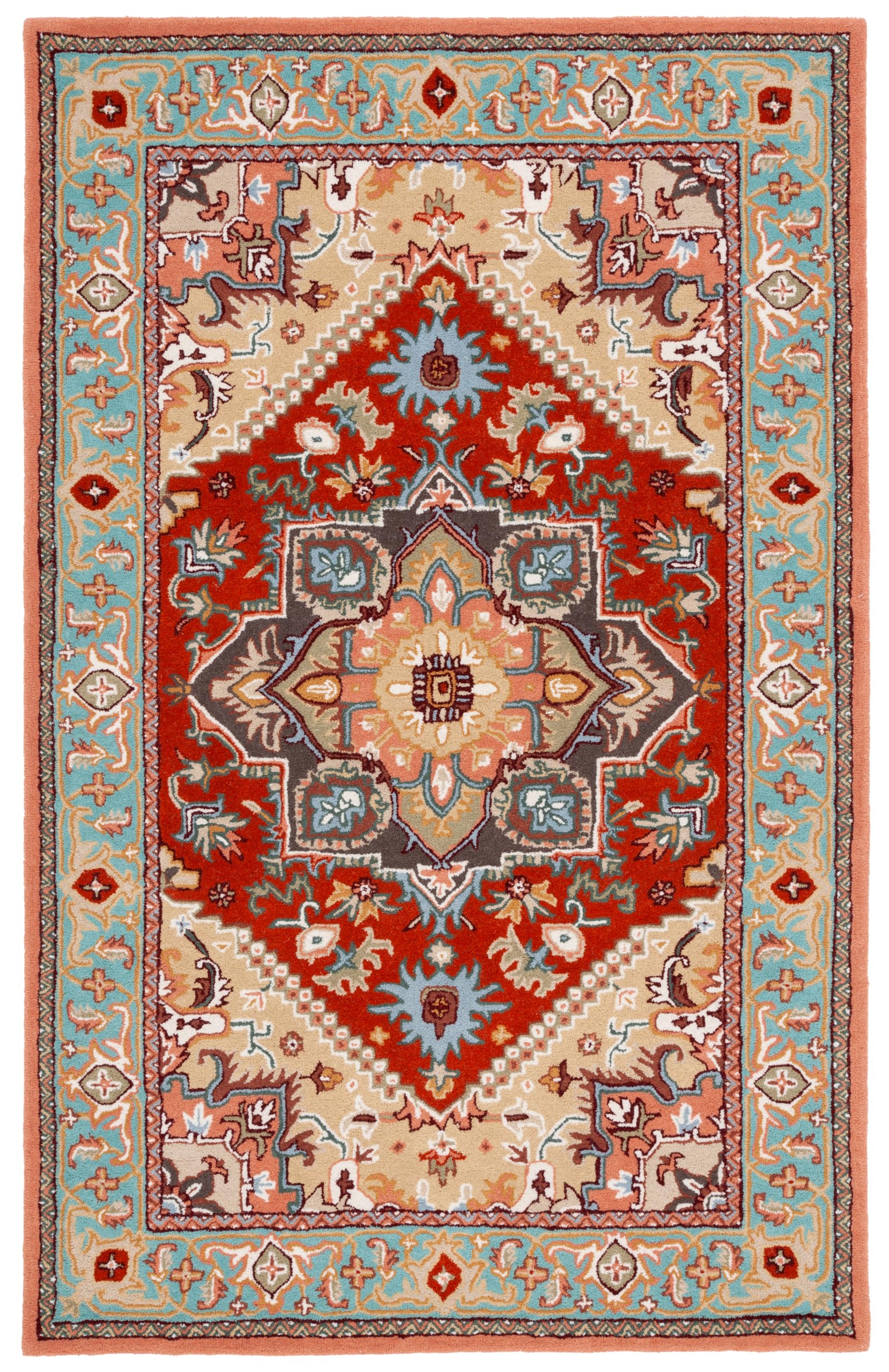Heritage Collection Area Rug - 4' x 6', Red & Pink, Traditional Oriental Design