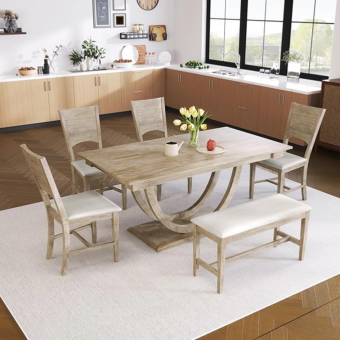 X696X2630-5 - 5-piece dining room set consists of a dinner table with Cement top and 4