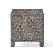 Puerta Outdoor Wicker Side Table, Mixed Black