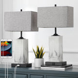 Modern Table Lamps Set of 2 with USB Ports