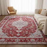 5x7 Area Rugs, Non Slip Distressed Living Room Rugs, Soft Washable Area Rugs with Low