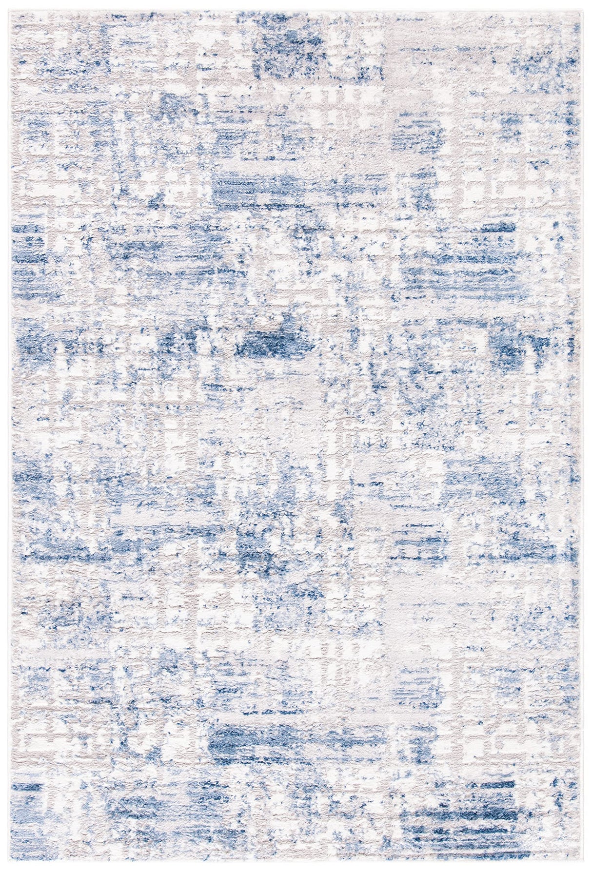 Amelia Collection 3' x 5' Blue/Grey ALA786M Modern Abstract Distressed