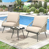 3 Piece Patio Bistro Set, Outdoor Apartment Balcony Furniture Sets