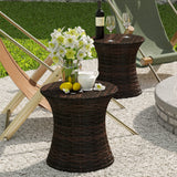 Small Side Table Patio Rattan End Table