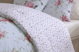 Queen Comforter Set, Reversible Cotton Bedding with Matching Shams, Elegant Floral